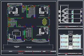 do 2d architectural autocad drawing, blueprint,floorplan,elevations,section view
