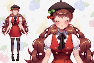 draw custom live2d vtuber model, 2d vtuber rigging, vtuber model for streaming