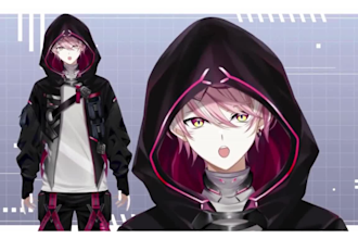 do 2d vtuber model live2d rigging, facerig 3d vtuber model