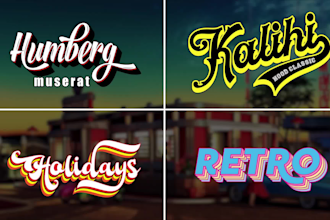 do custom hand lettering, typography font logo, retro script font design