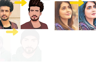 draw your stunning photo to cartoon portrait in 12 hours
