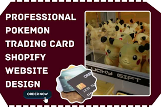 design pokemon website trading card tcg website game anime shopify website