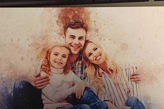 turn your family portrait into a watercolor painting