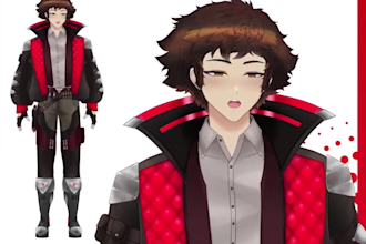draw and rig 2d vtuber model, vtuber rigging ,live2d vtuber model, live2d rig