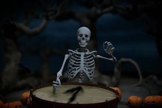 customize scary skeleton dance halloween video