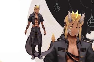draw and rig live2d vtuber model, live2d vtuber , anime style