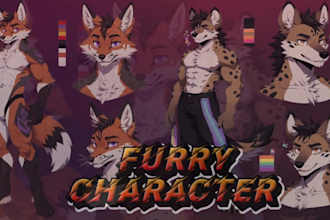 draw furry oc nsfw art, furry fursona avatar, anime character ref sheet, anthro