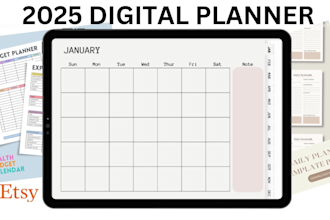 design digital planner student workout budget planner goal tracker etsy shop seo