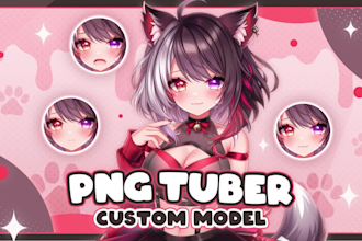 draw custom pngtuber avatar in anime style for vtuber streaming