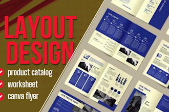 format, design ebook layout design, product catalog, worksheet, canva flyer