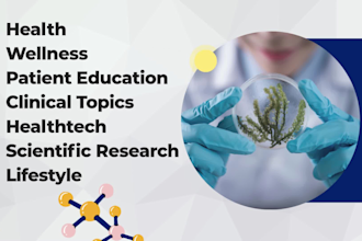 write SEO medical articles and health blog posts as a US based medical writer