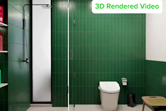 a 3d model and video render