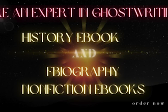 ghostwrite history, biography self help sociology and political science ebook