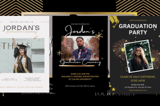 create back to school flyer or graduation party flyer