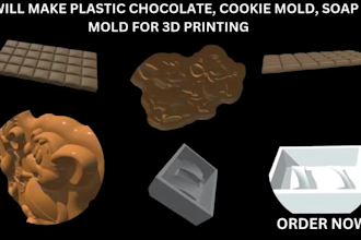 plastic chocolate mold, cookie mold, soap mold candy mold for 3d printing