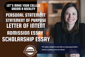 proofread and edit your personal statement, statement of purpose, resume, and cv
