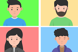 create a flat design cartoon with your character