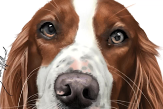 draw realistic art portrait of your favorite pet, cat, dog, horse or any animal