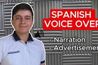 record a neutral latin american spanish voice over for your project