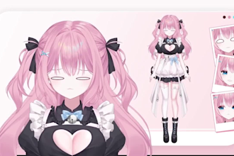 draw and rig live2d vtuber model, 2d vtuber model, live 2d vtuber commission