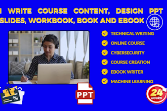 create cyber security course content, ppt slides, study guilds, lecture note