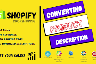 write high converting shopify product descriptions