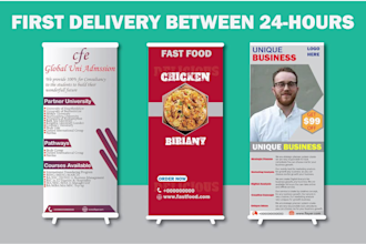 do outstanding roll up banner design in 24 hours