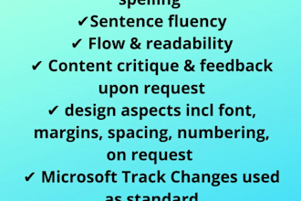proofread your book, fiction, biography or memoir