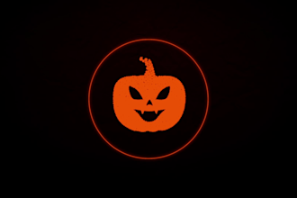 create this spooky retro halloween logo reveal video intro for you
