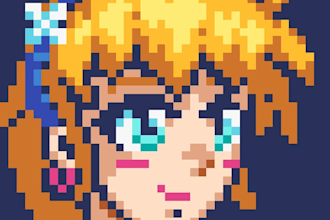 create custom retro anime style pixel art portraits