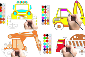 create hand drawing and coloring page video for youtube kids