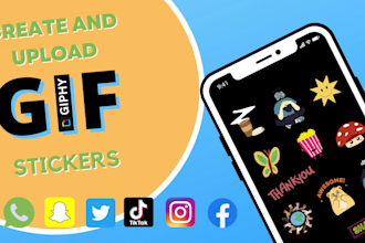 design custom animated GIF stickers for facebook giphy