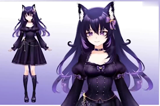 do vtuber live2d model, streaming setup, vtuber overlay, animated vtuber intros