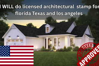 do licensed architectural stamp and drawing for florida texas and los angeles