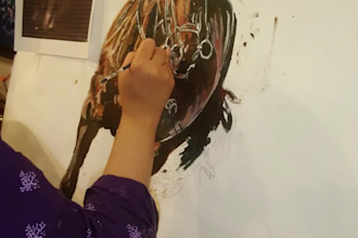 make a real hand made oil painting on canvas