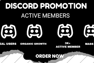 promote boost and advertise discord server gaming server to get real member