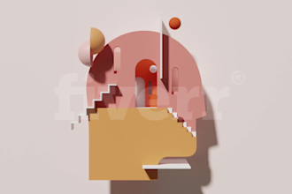 create custom 3d abstract animated nft art