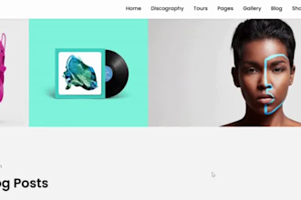 design a responsive music website for musicians, artists, djs, bands, producers