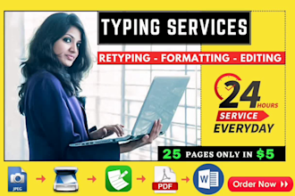 be your pro typist to do fast manual typing job
