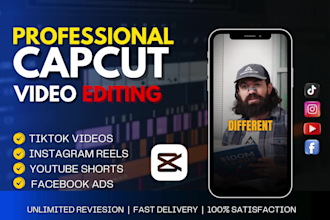 do professional cap cut video editing for reels, tiktok, and youtube