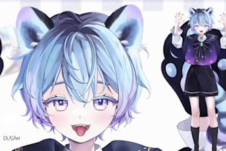 rig high quality live 2d vtuber model streaming avatar pngtuber 3d vtuber