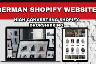 create german shopify dropshipping store with eu shopify banner germsn store