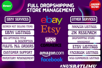 do ebay store management, ebay listings, find hot selling products