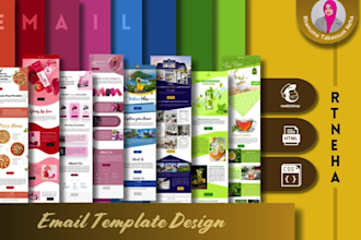 design custom responsive mailchimp HTML email template for sales and conversion