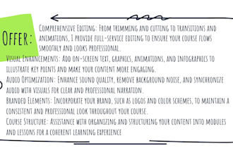 do online course video editing and elearning video