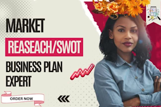 conduct market research, industry and competitor analysis, business plan writer