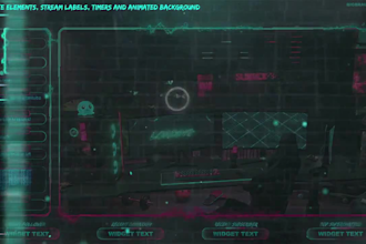 custom animated overlay and twitch overlay, logo for streaming