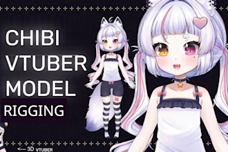 draw and rig live2d chibi vtuber model twitch, anime art pngtuber for streaming