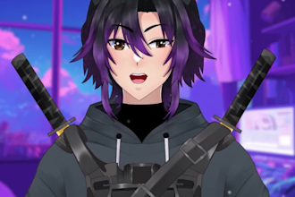 draw and rig live2d model , anime with 2d vtuber rigging and expression movement