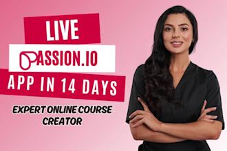 setup and publish passion io app for online course app virtual assistant